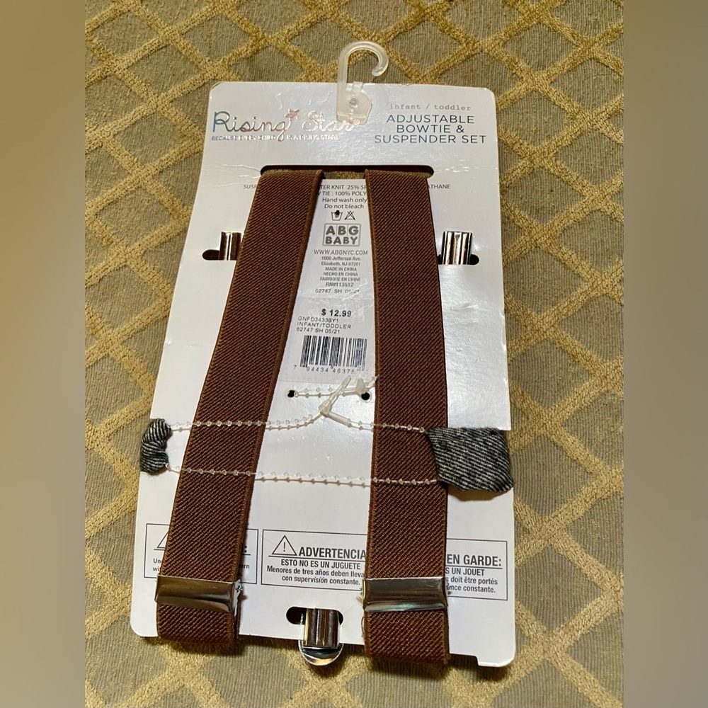 🍁Rising Star Adjustable Bowtie & Suspender Set for Infant/Toddler🍁 NWT - Picture 2 of 5